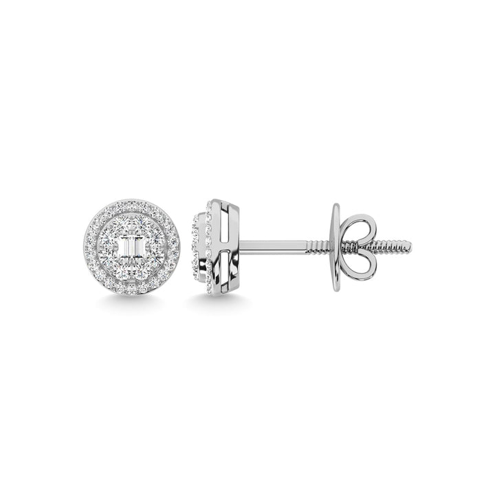 14K White Gold Diamond 1 Ct.Tw. Fashion Earrings