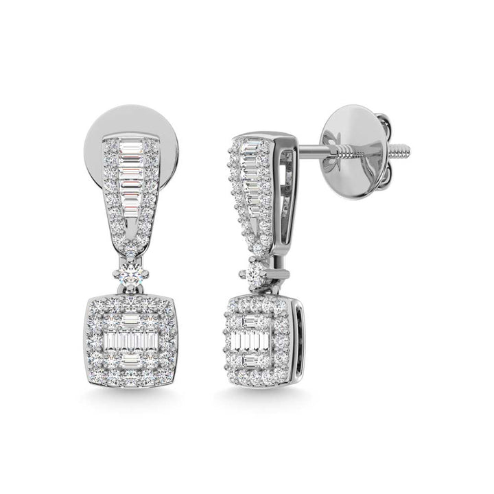 14K White Gold Diamond 5/8 Ct.Tw. Fashion Earrings