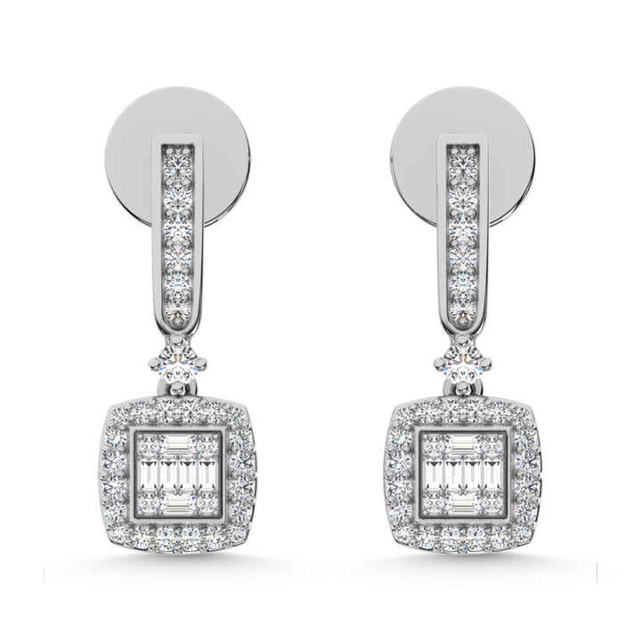 14K Rose Gold Diamond  1/2 Ct.Tw. Fashion Earrings