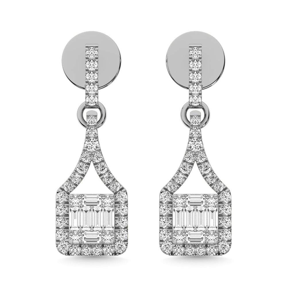 14K White Gold Diamond 1/2 Ct.Tw. Fashion Earrings