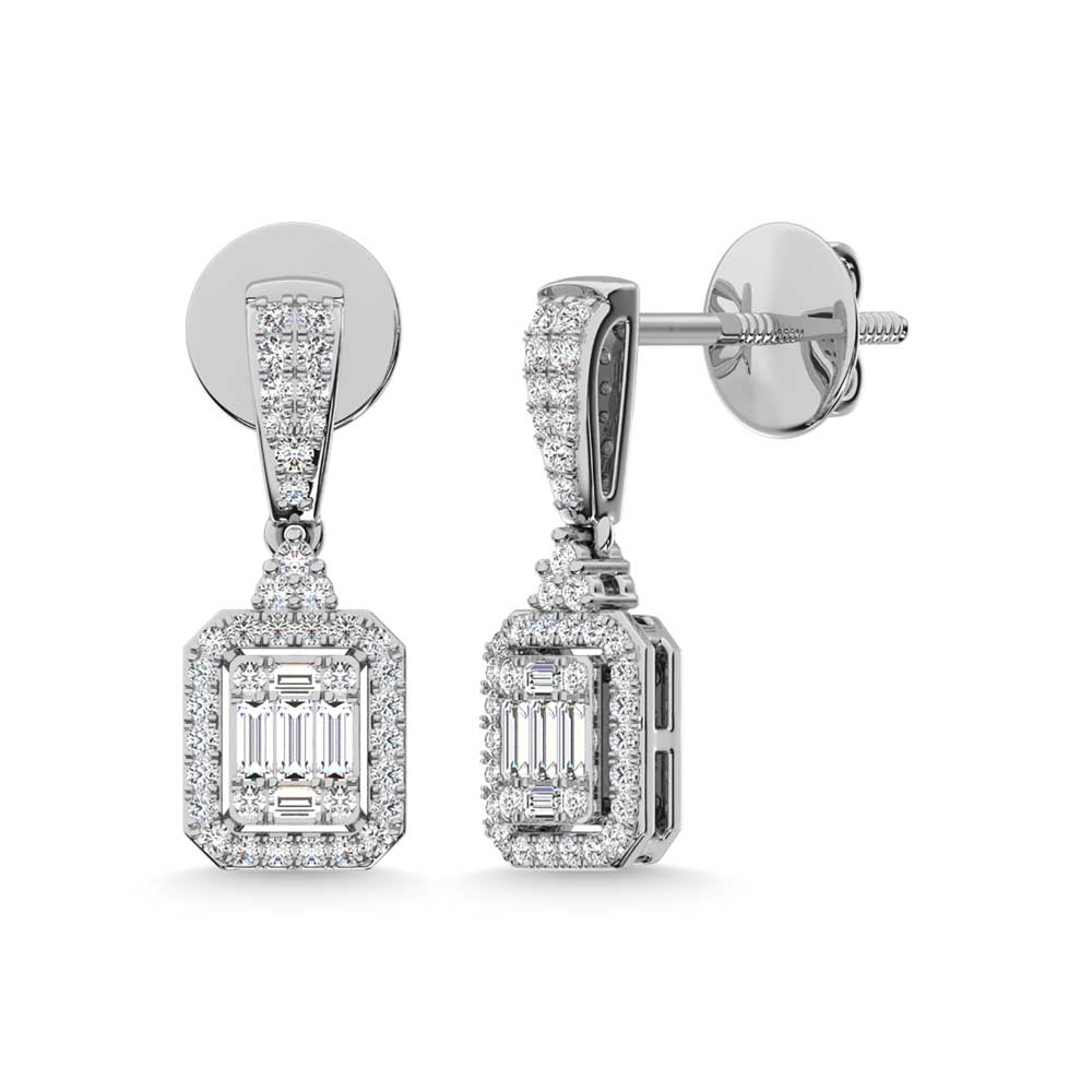 14K White Gold Diamond 1/2 Ct.Tw. Fashion Earrings