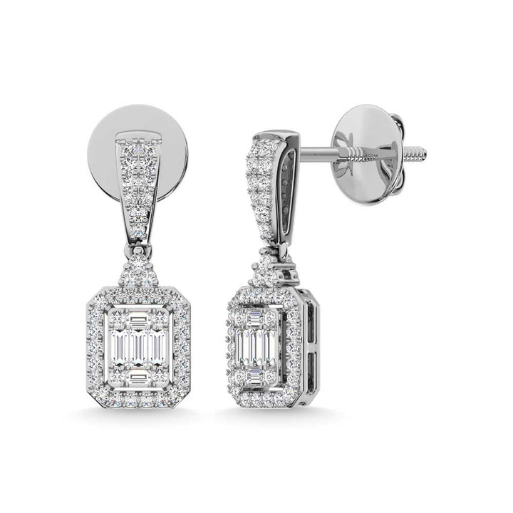 14K White Gold Diamond 1/2 Ct.Tw. Fashion Earrings