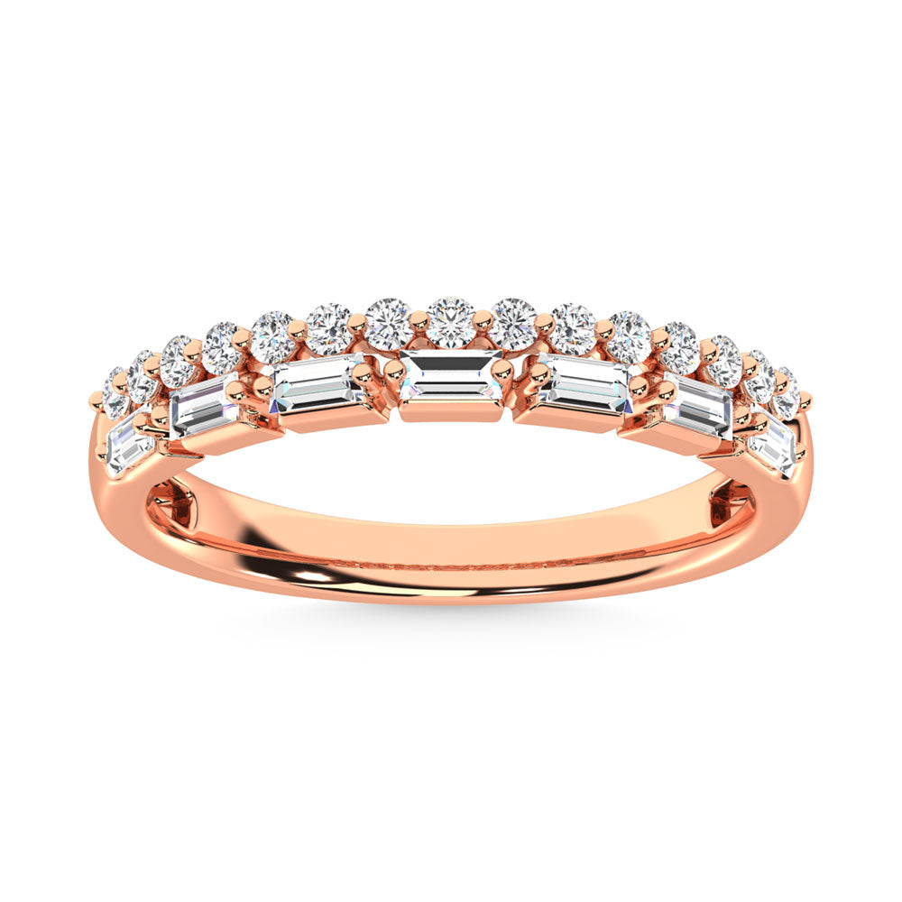 14K Rose Gold Diamond  1/3 Ct.Tw. Stack Band