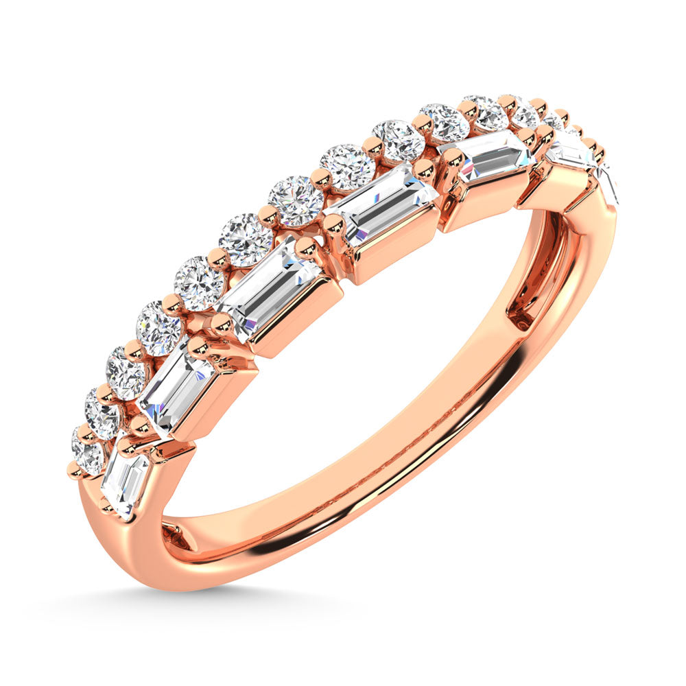 14K Rose Gold Diamond  1/3 Ct.Tw. Stack Band