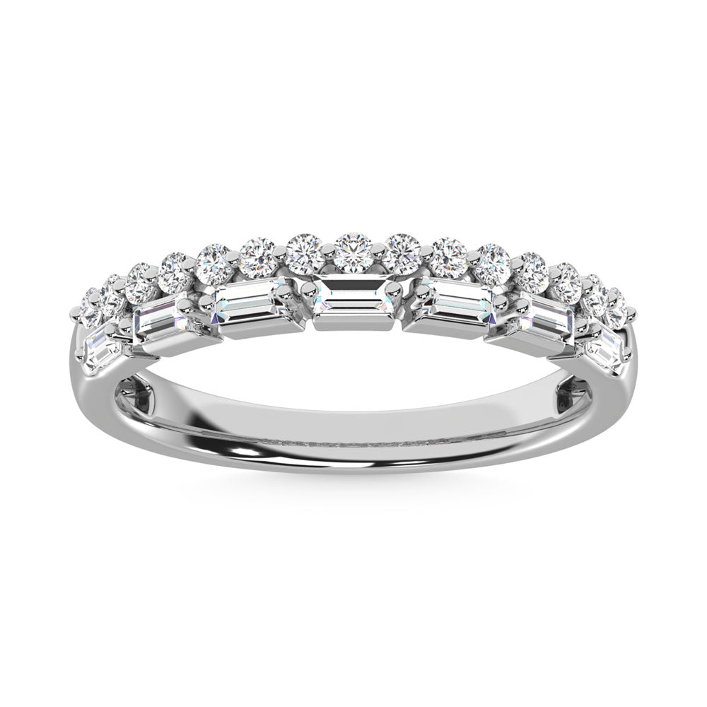 14K White Gold Diamond  1/3 Ct.Tw. Stack Band