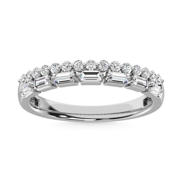 14K White Gold Diamond  1/3 Ct.Tw. Stack Band
