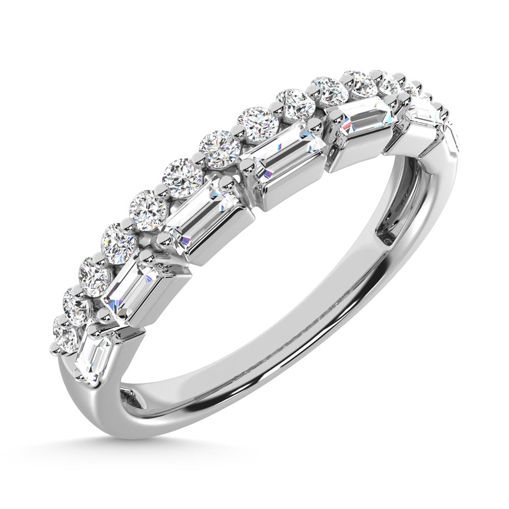 14K White Gold Diamond  1/3 Ct.Tw. Stack Band