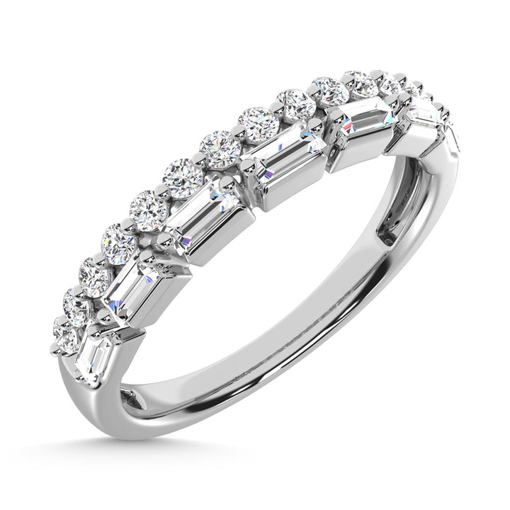 14K White Gold Diamond  1/3 Ct.Tw. Stack Band