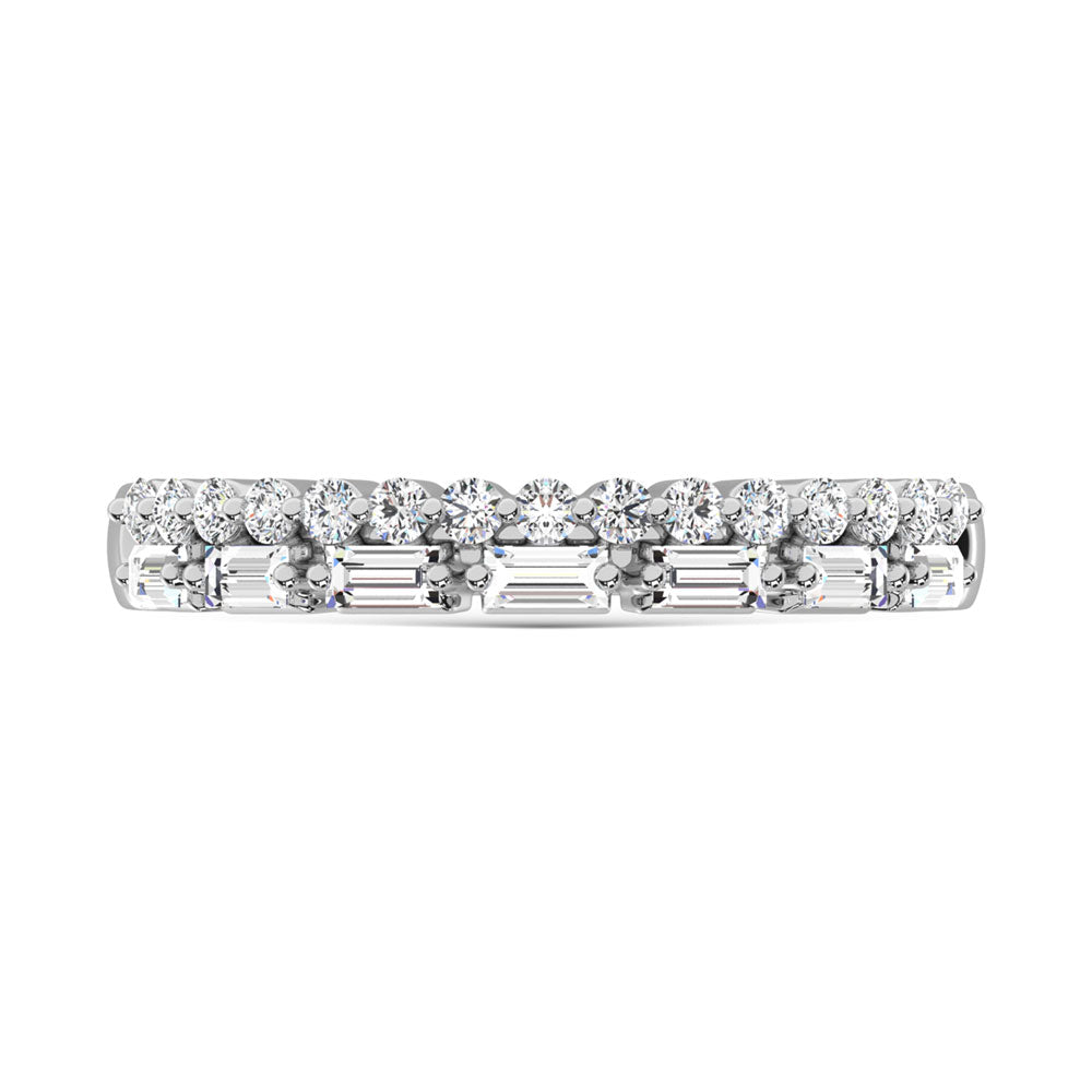 14K White Gold Diamond  1/3 Ct.Tw. Stack Band