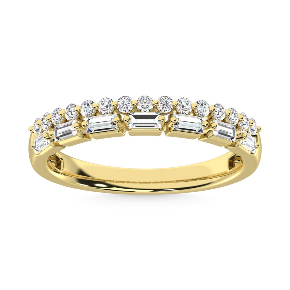 14K Yellow Gold Diamond  1/3 Ct.Tw. Stack Band