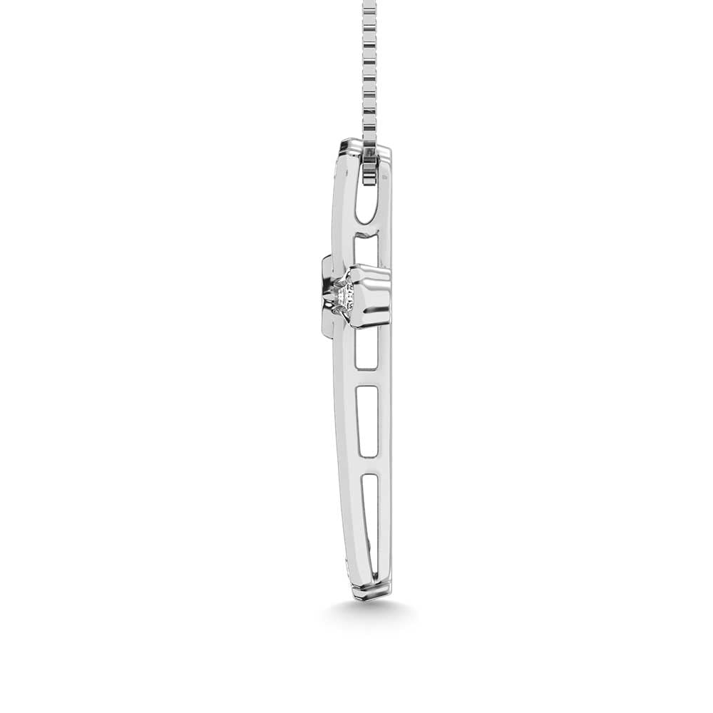 14K White Gold Diamond 1/4 Ct.Tw. Cross Pendant