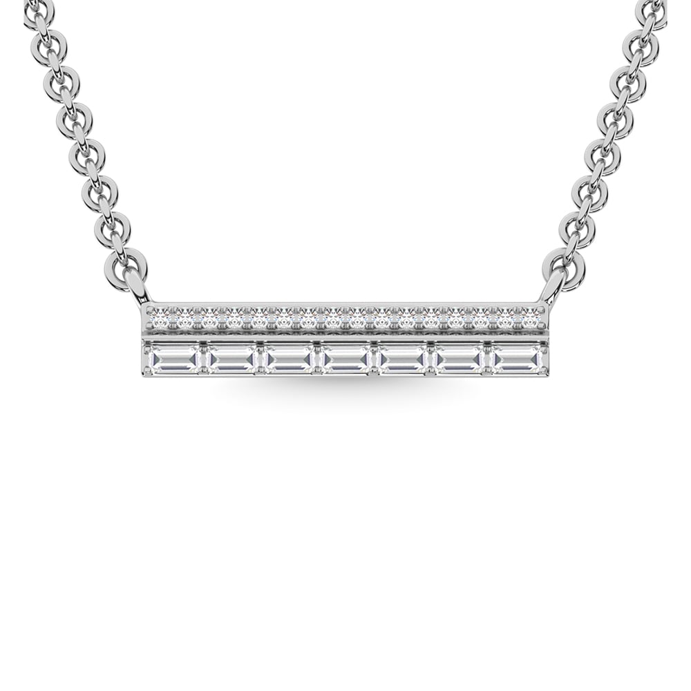 14K White Gold Diamond 1/5 Ct.Tw. Fashion Necklace