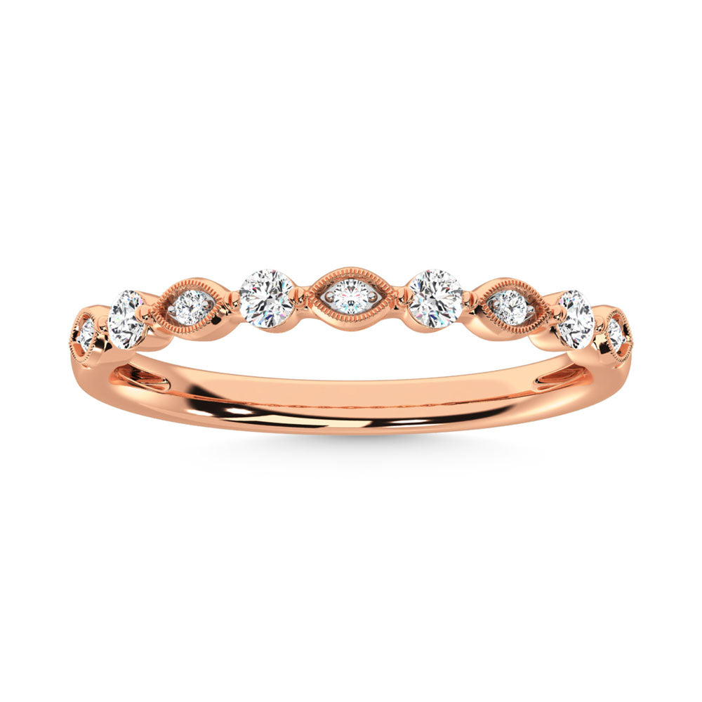 14K Rose Gold Diamond  1/5 Ct.Tw. Stack Band