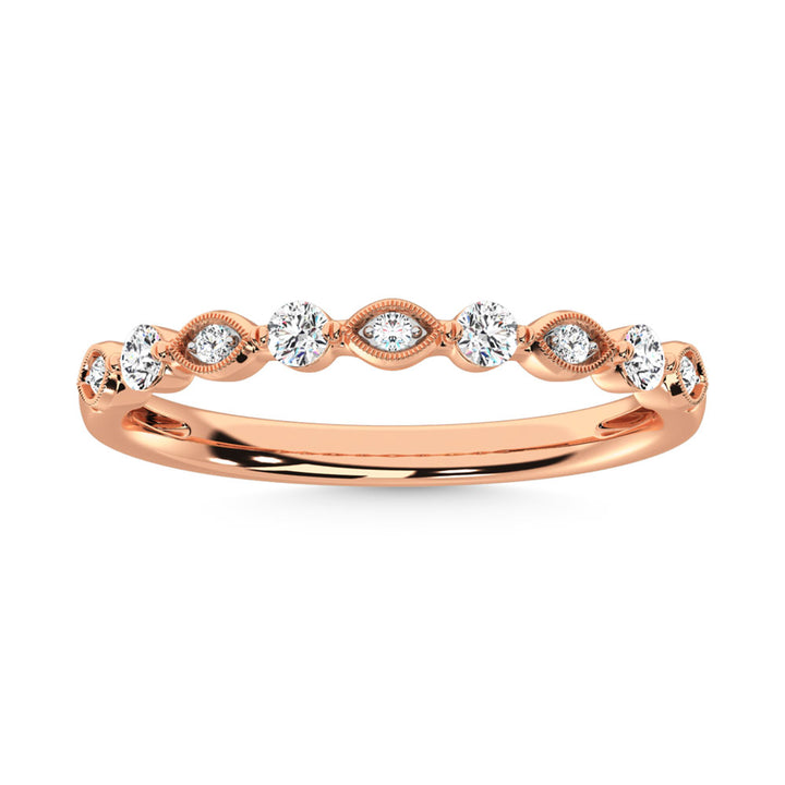 14K Rose Gold Diamond  1/5 Ct.Tw. Stack Band