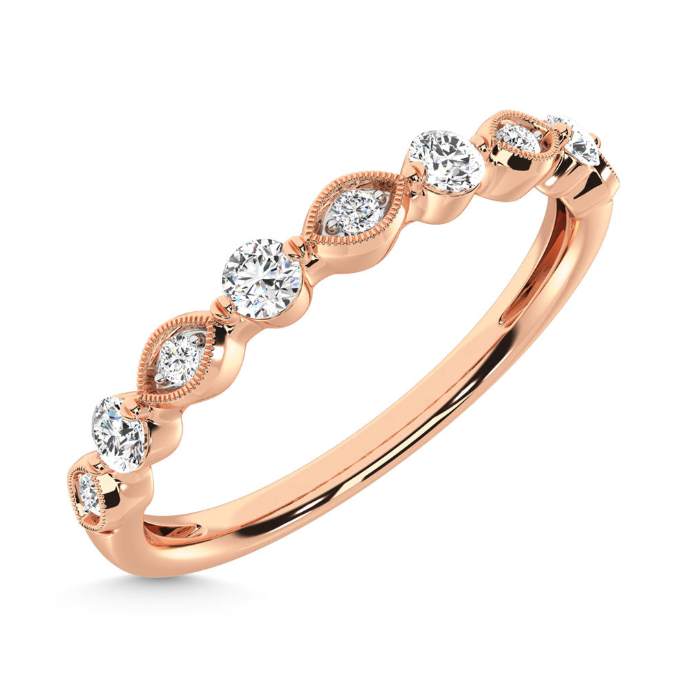 14K Rose Gold Diamond  1/5 Ct.Tw. Stack Band