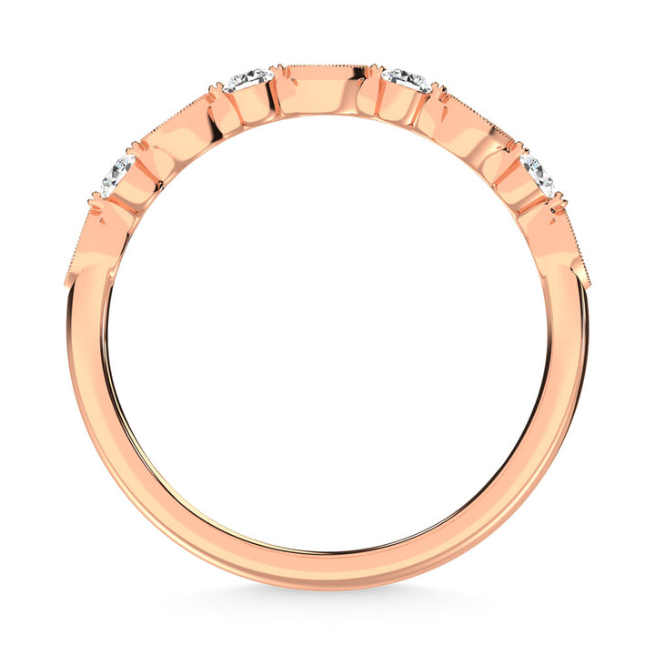 14K Rose Gold Diamond  1/5 Ct.Tw. Stack Band