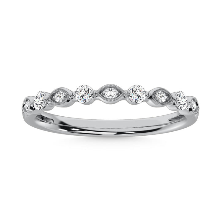 14K White Gold Diamond  1/5 Ct.Tw. Stack Band