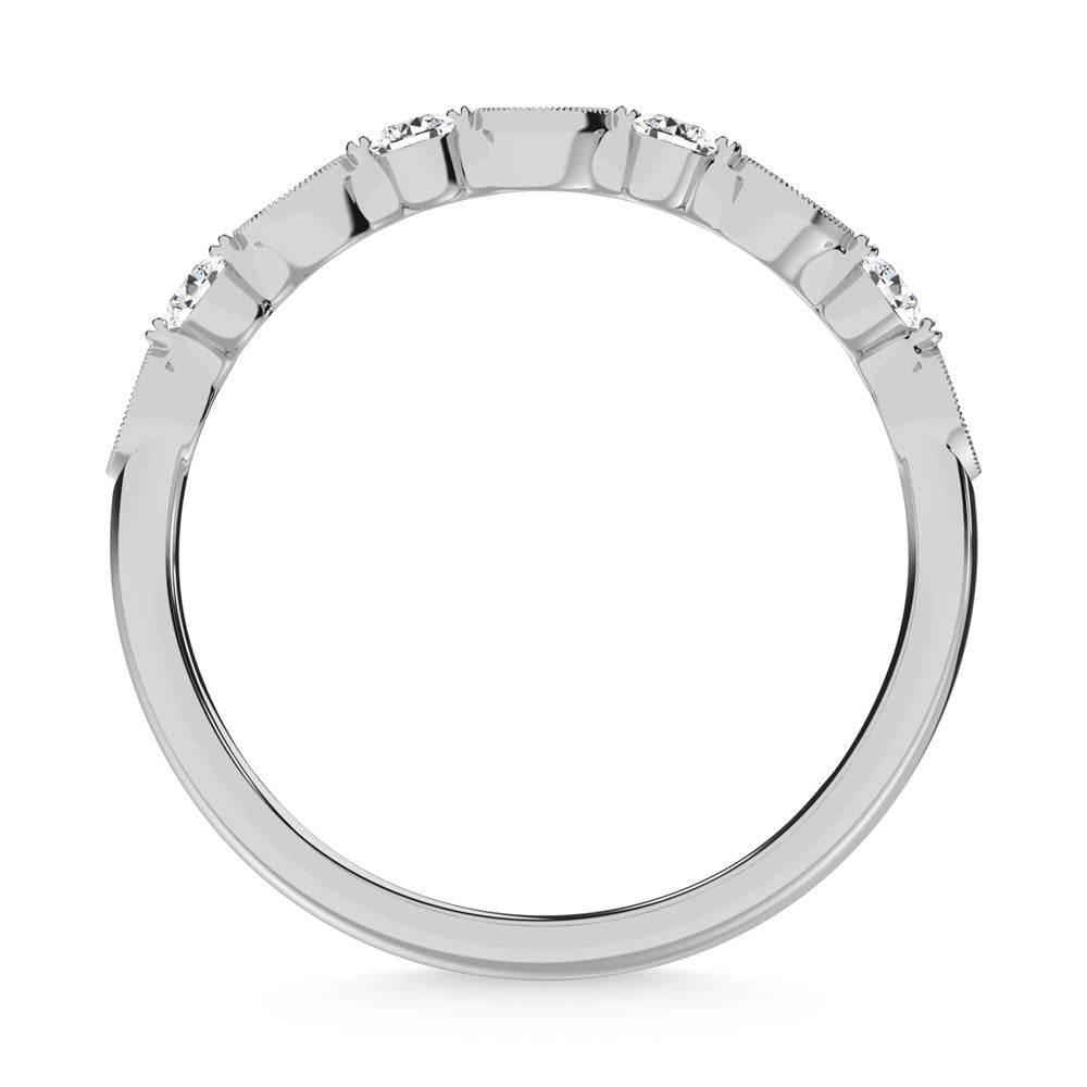 14K White Gold Diamond  1/5 Ct.Tw. Stack Band