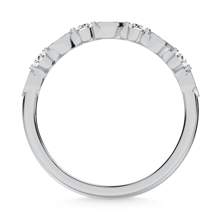 14K White Gold Diamond  1/5 Ct.Tw. Stack Band