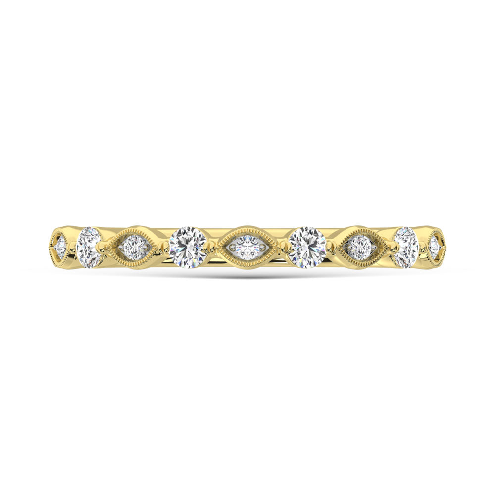 14K Yellow Gold Diamond  1/5 Ct.Tw. Stack Band