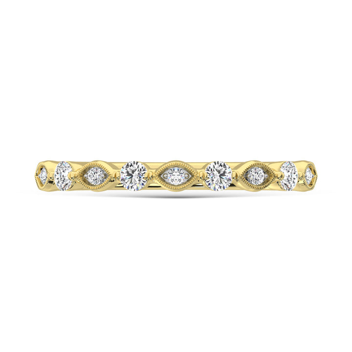 14K Yellow Gold Diamond  1/5 Ct.Tw. Stack Band