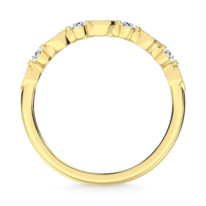 14K Yellow Gold Diamond  1/5 Ct.Tw. Stack Band