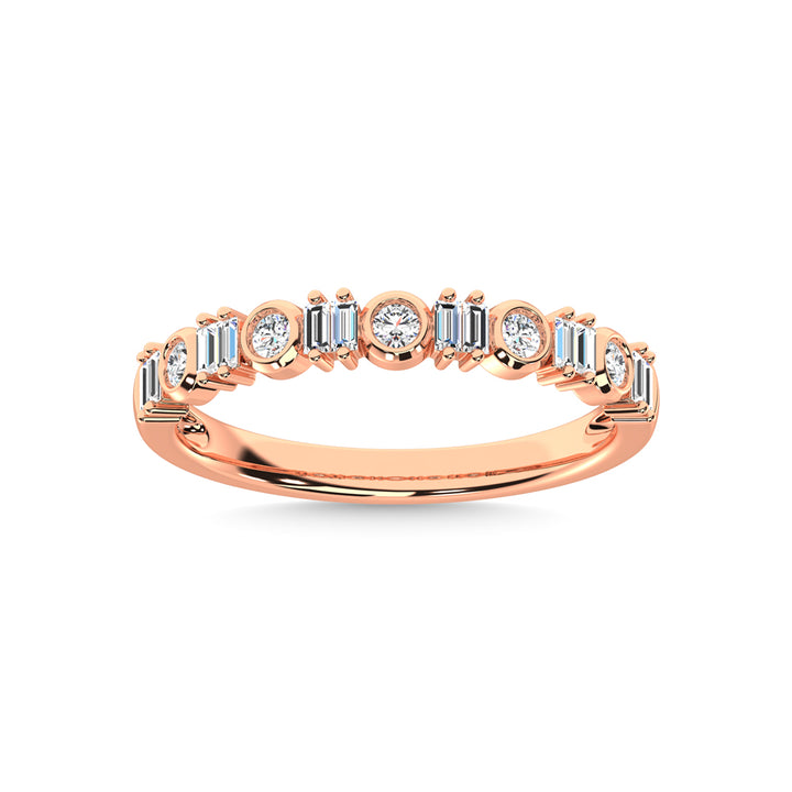 14K Rose Gold Diamond 1/4 Ct.Tw. Stackable Band