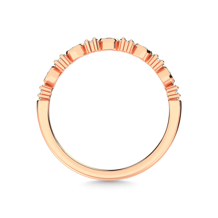14K Rose Gold Diamond 1/4 Ct.Tw. Stackable Band