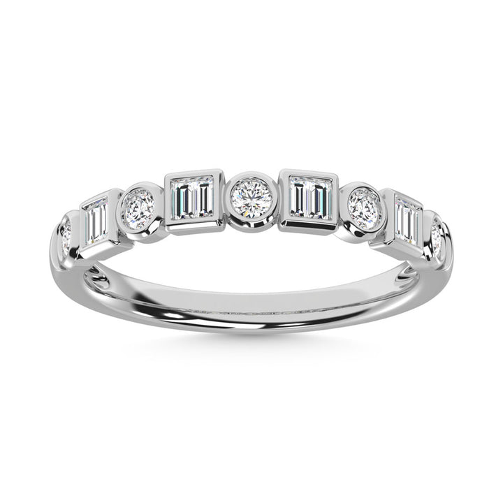 14K White Gold Diamond  1/4 Ct.Tw. Stack Band
