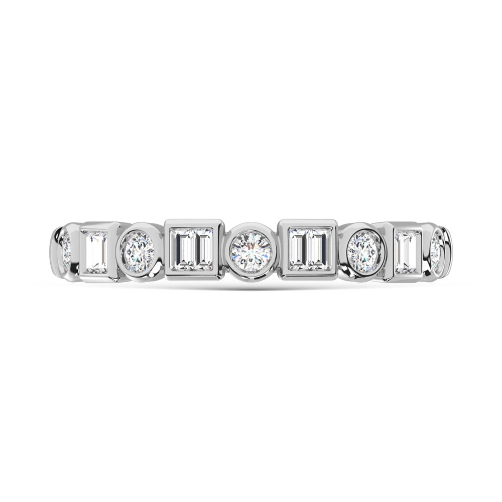 14K White Gold Diamond  1/4 Ct.Tw. Stack Band