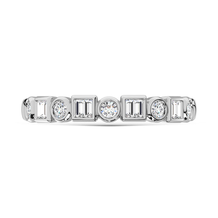 14K White Gold Diamond  1/4 Ct.Tw. Stack Band