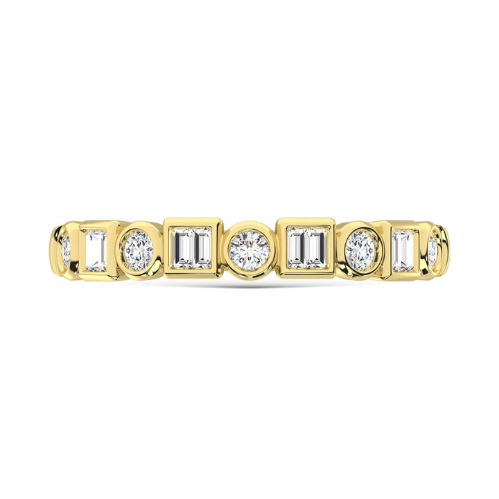 14K Yellow Gold Diamond  1/4 Ct.Tw. Stack Band