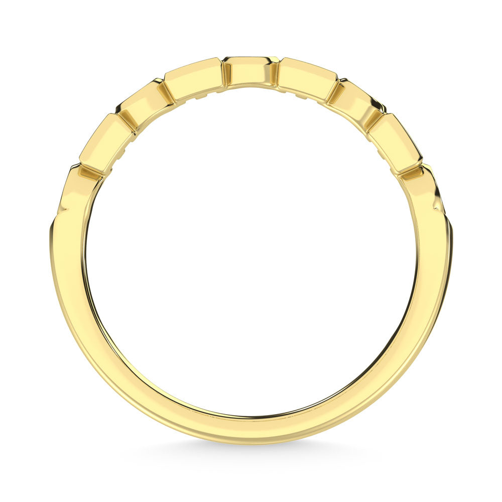 14K Yellow Gold Diamond  1/4 Ct.Tw. Stack Band