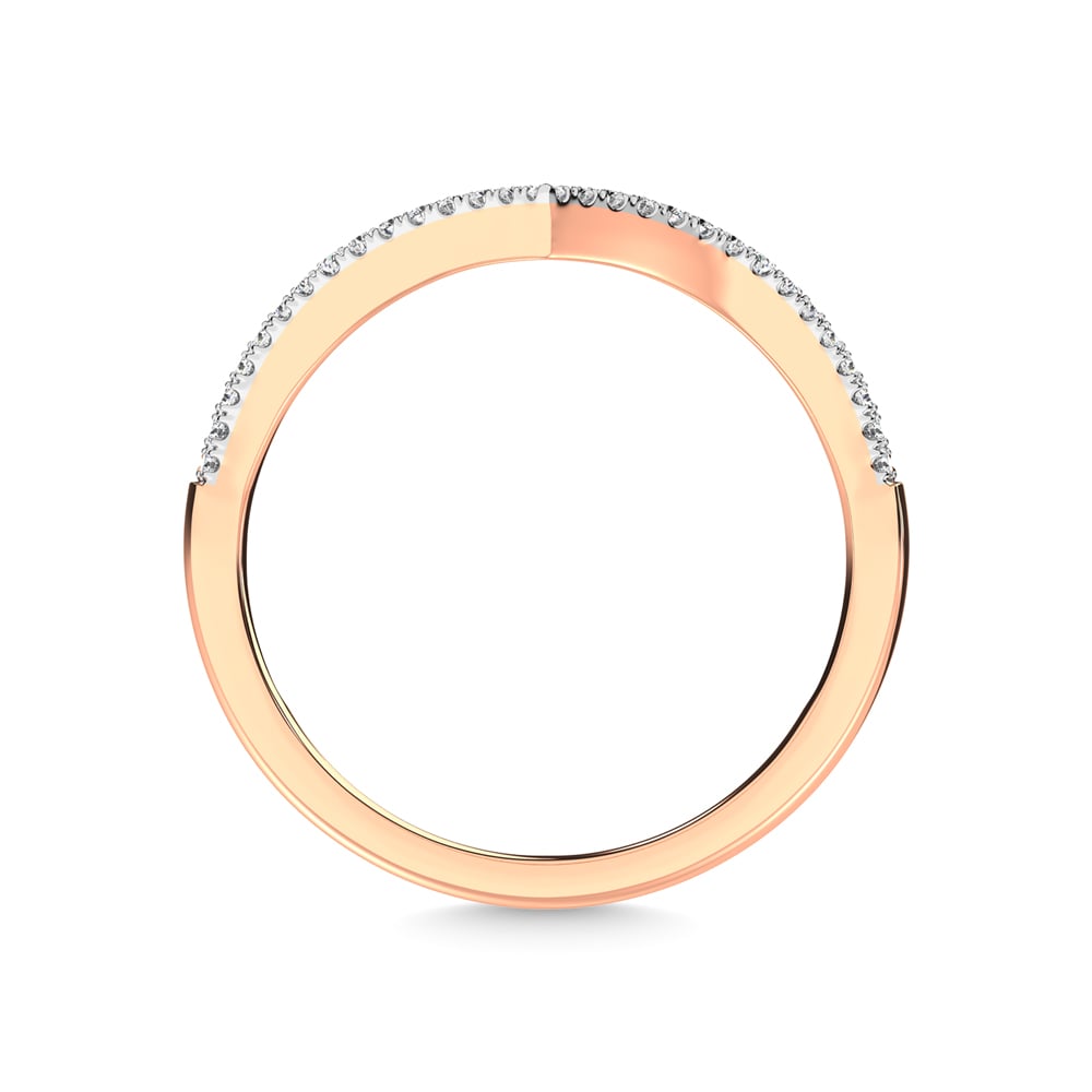 10K Rose Gold Diamond 1/6 Ct.Tw. Chevron Band