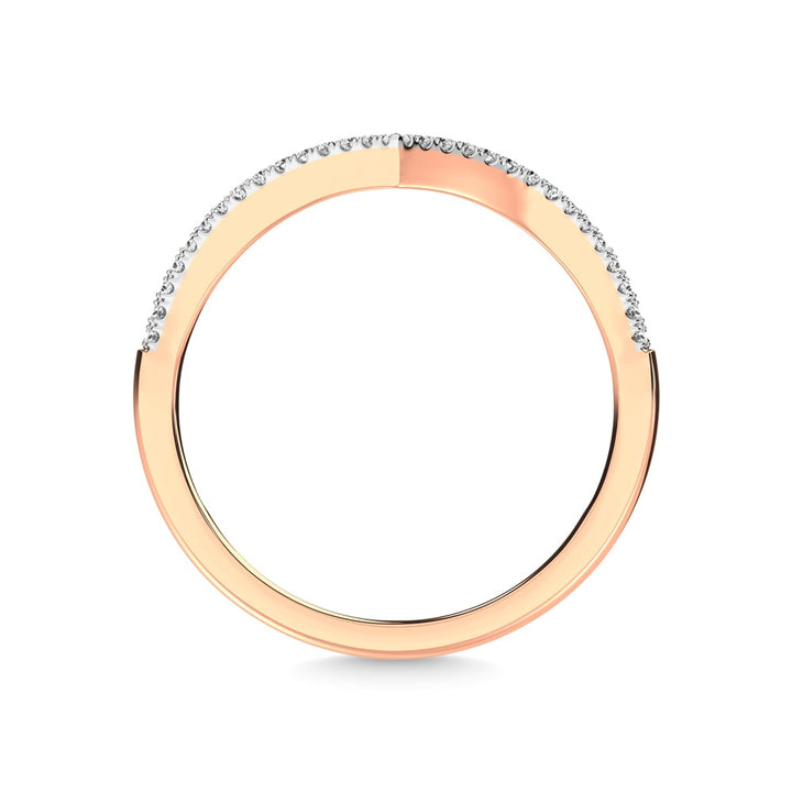 10K Rose Gold Diamond 1/6 Ct.Tw. Chevron Band