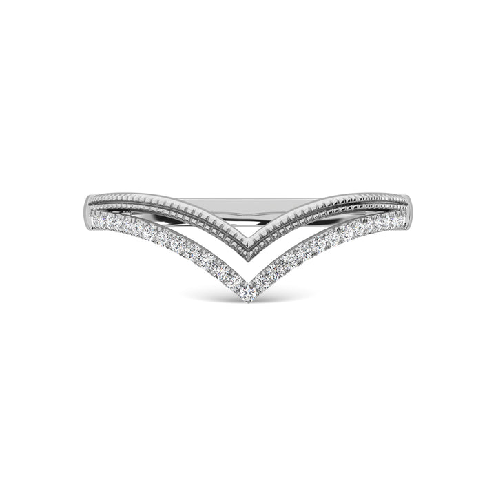 10K White Gold Diamond 1/6 Ct.Tw. Chevron Band