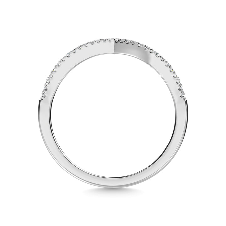 10K White Gold Diamond 1/6 Ct.Tw. Chevron Band