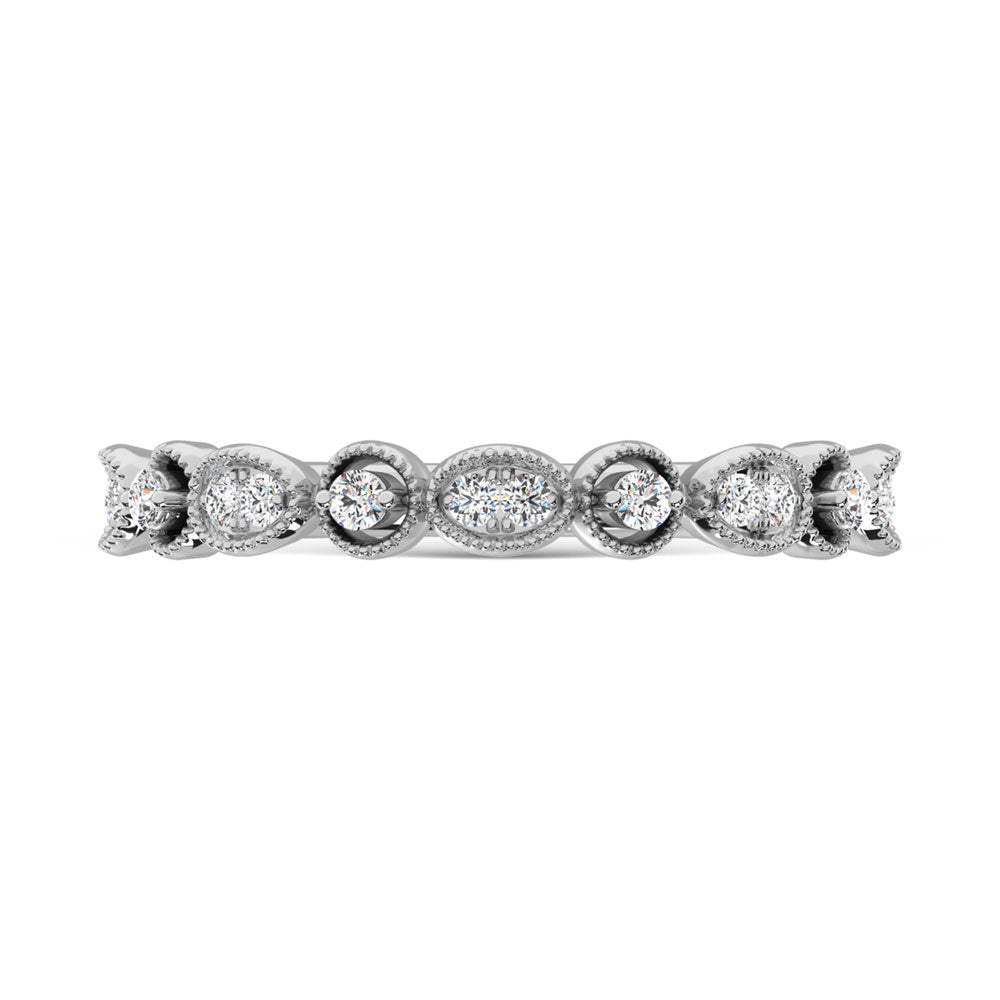 14K White Gold Diamond  1/6 Ct.Tw. Stack Band