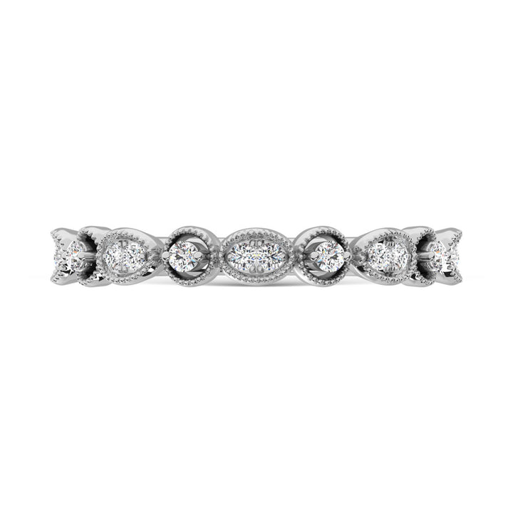 14K White Gold Diamond  1/6 Ct.Tw. Stack Band