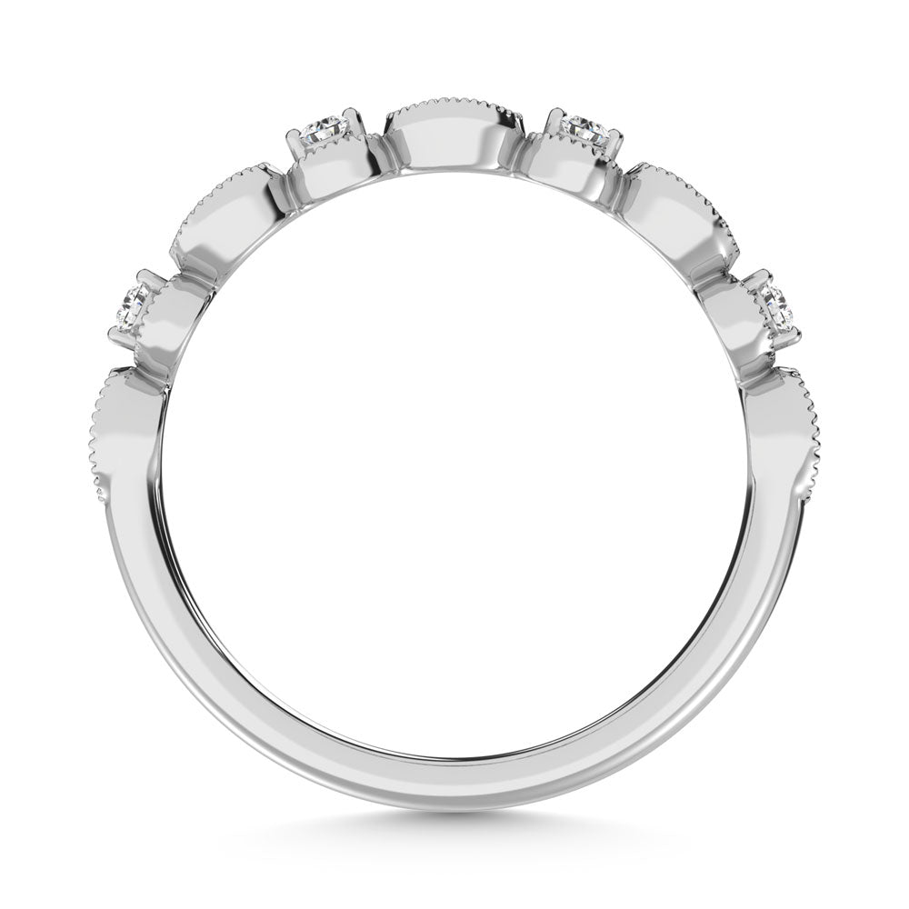 14K White Gold Diamond  1/6 Ct.Tw. Stack Band