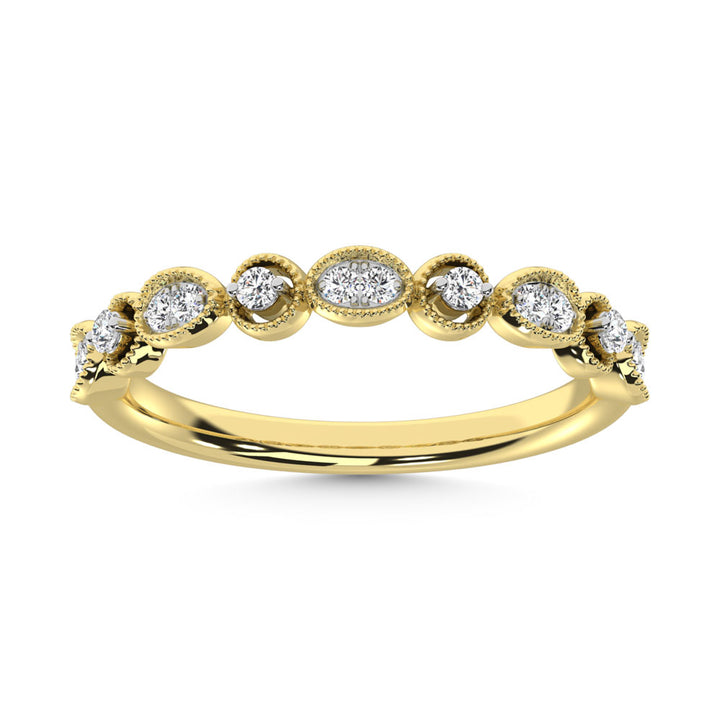14K Yellow Gold Diamond  1/6 Ct.Tw. Stack Band