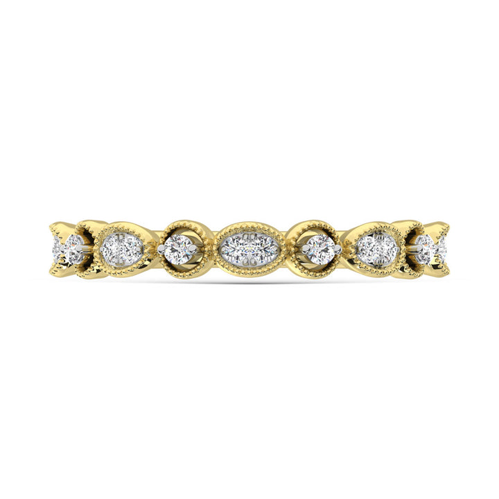 14K Yellow Gold Diamond  1/6 Ct.Tw. Stack Band