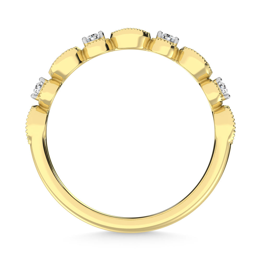 14K Yellow Gold Diamond  1/6 Ct.Tw. Stack Band