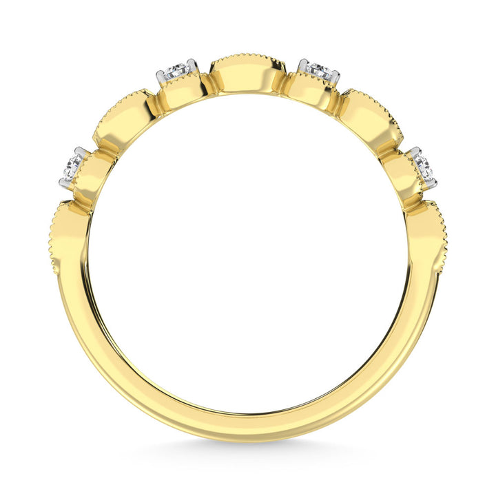 14K Yellow Gold Diamond  1/6 Ct.Tw. Stack Band