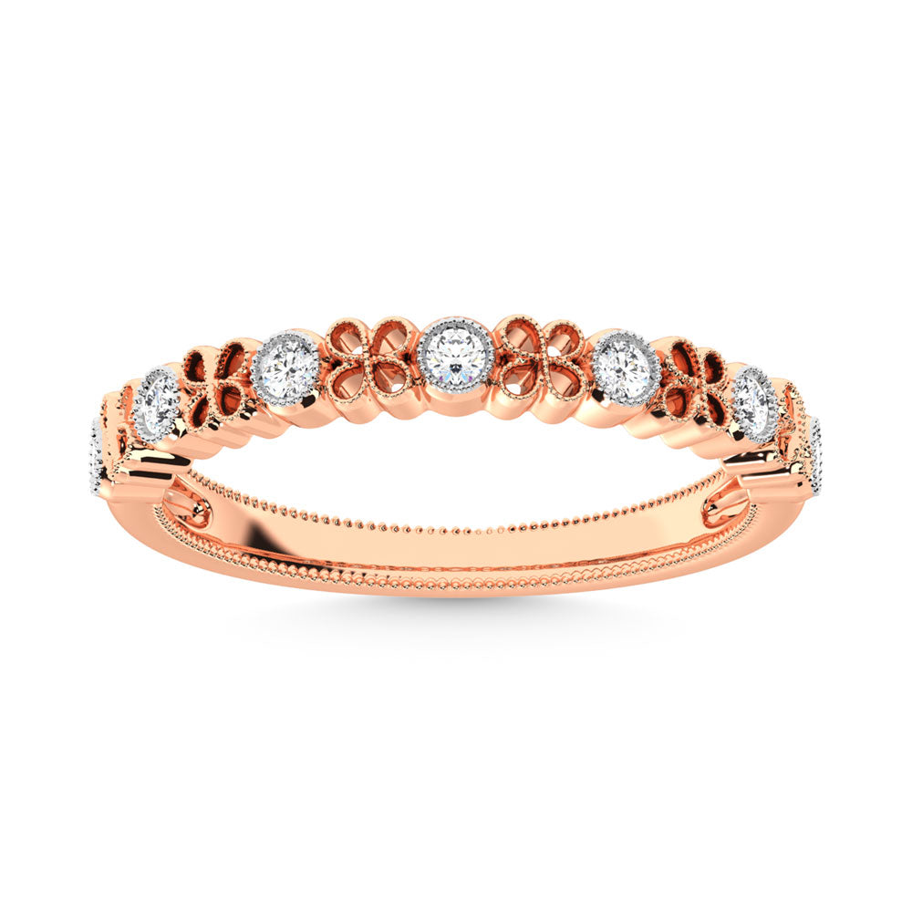14K Rose Gold Diamond  1/6 Ct.Tw. Stack Band