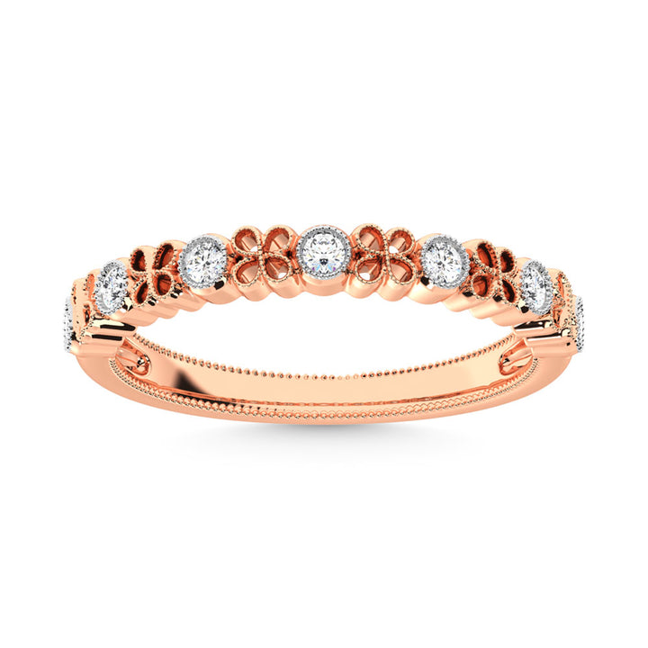 14K Rose Gold Diamond  1/6 Ct.Tw. Stack Band