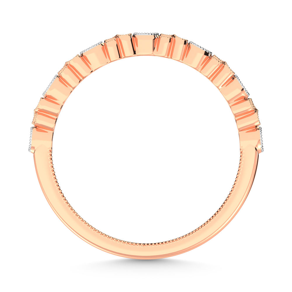 14K Rose Gold Diamond  1/6 Ct.Tw. Stack Band