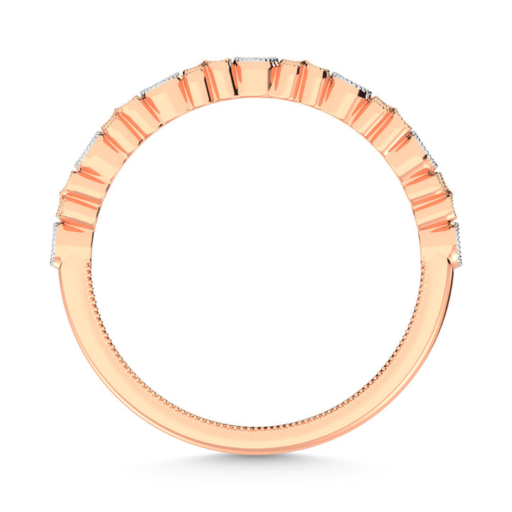 14K Rose Gold Diamond  1/6 Ct.Tw. Stack Band