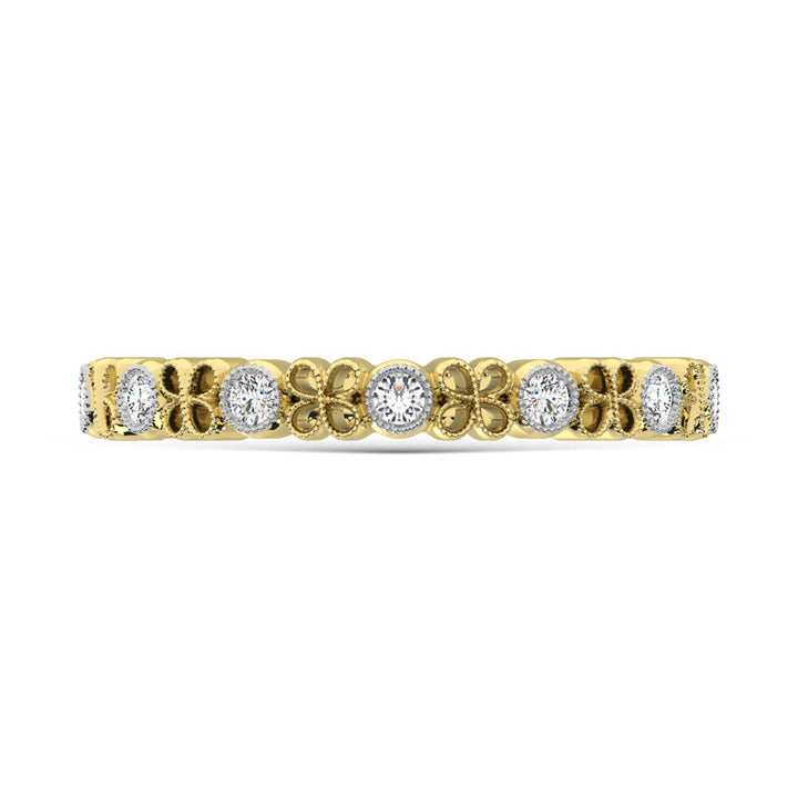 14K Yellow Gold Diamond  1/6 Ct.Tw. Stack Band