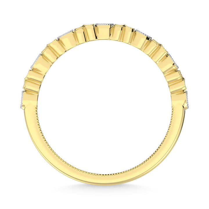 14K Yellow Gold Diamond  1/6 Ct.Tw. Stack Band